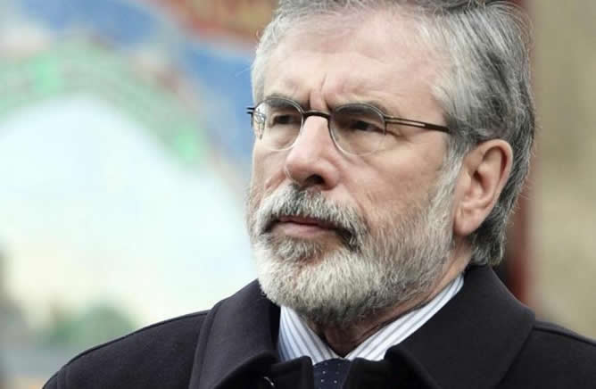 El presidente del partido irlandés Sin Fein, Gerry Adams, en una imagen de archivo