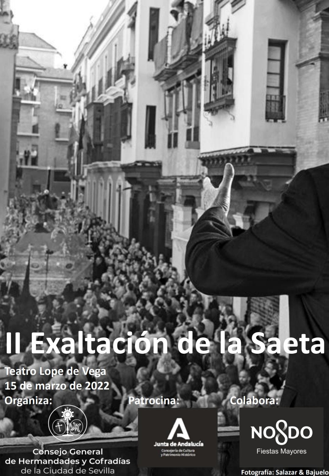 Cartel de la II Exaltación de la Saeta, que se celebrará el próximo 15 de marzo  en el Lope de Vega