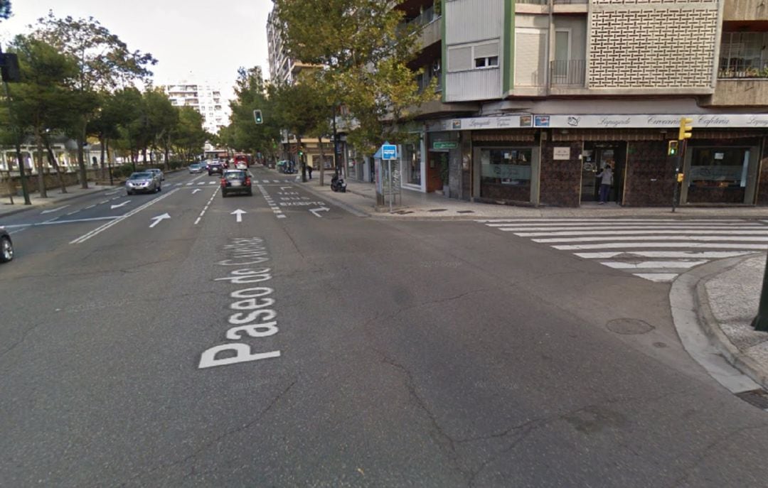 Cruce entre Paseo Cuéllar y calle Lapuyade, en Zaragoza, donde ha ocurrido el accidente 