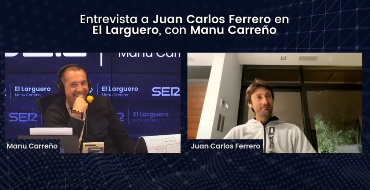 Juan Carlos Ferrero, en &#039;El Larguero&#039; con Manu Carreño