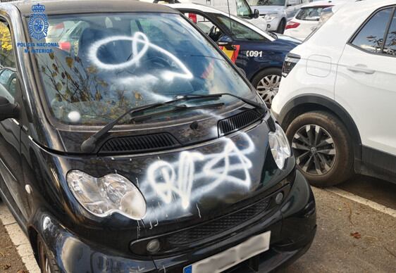 Imagen de uno de los coches víctimas del vandalismo