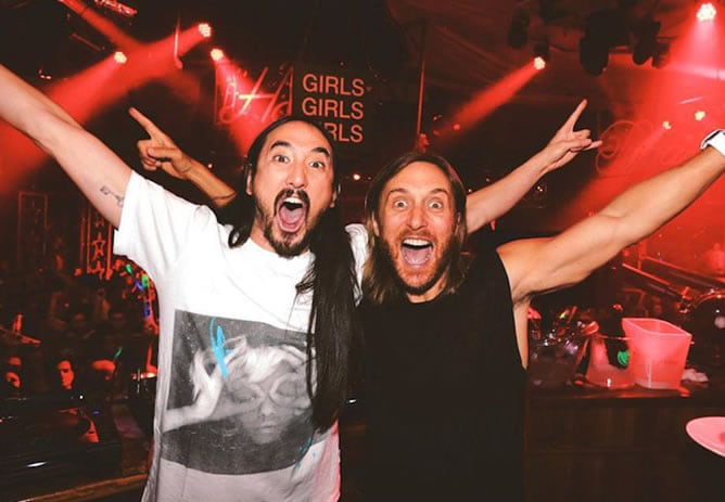 Steve Aoki y David Guetta, en una fiesta juntos