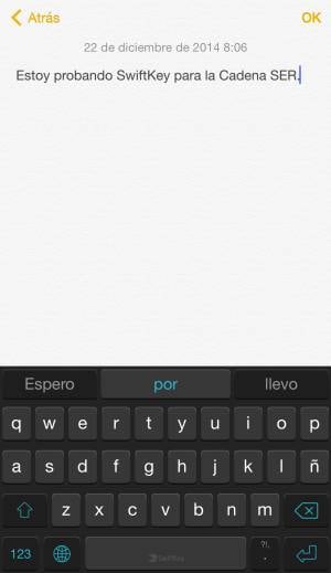 Probando ‘Swiftkey’ en un iPhone