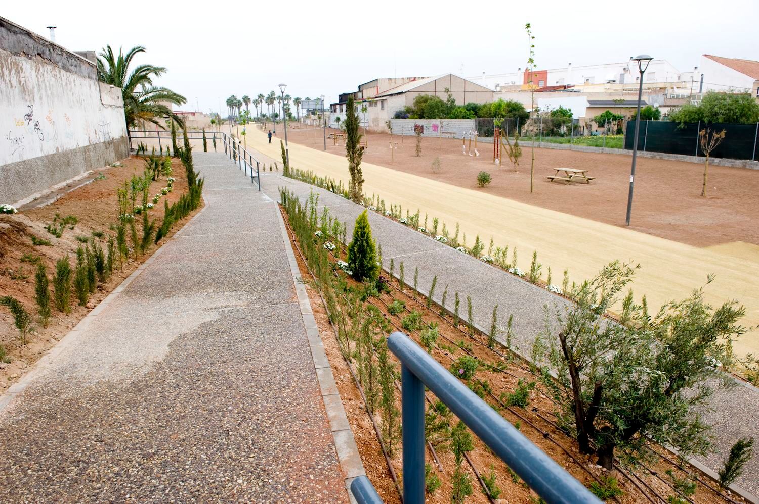 Obras en la Vía Verde del Barrio Peral en Cartagena