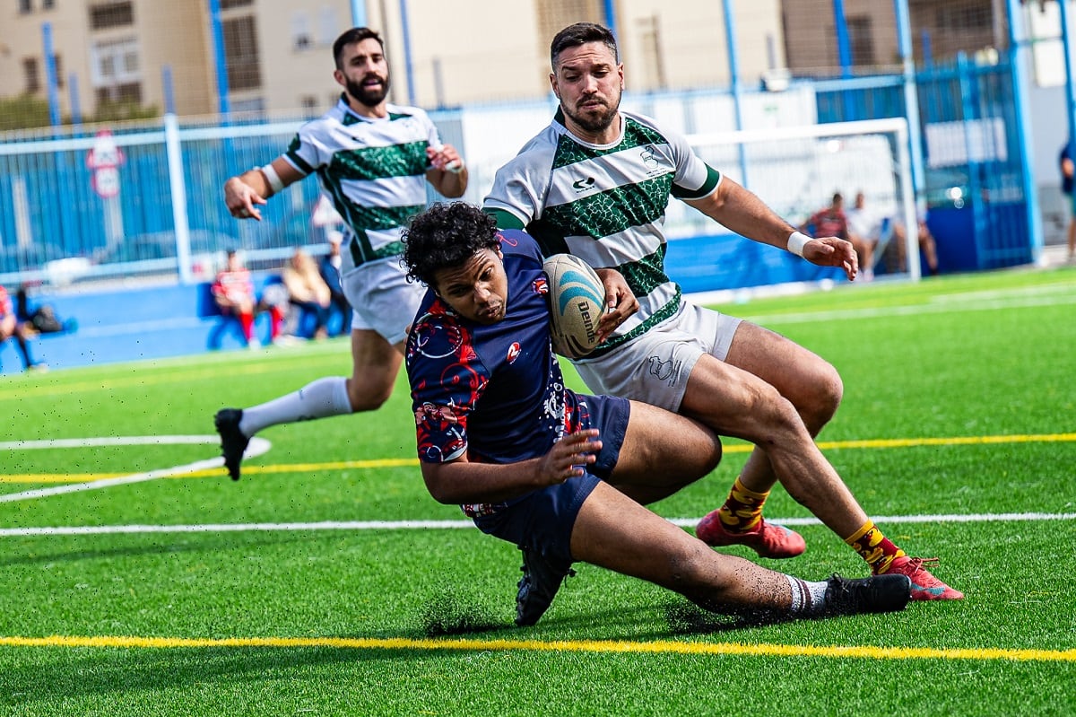 Uno de los partidos del III Torneo de Rugby X en Lanzarote.