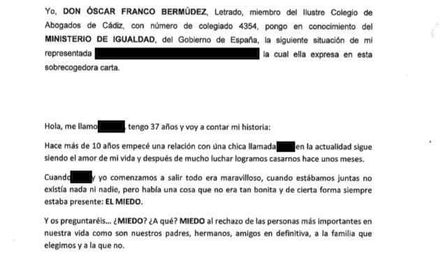 Carta al Defensor del Pueblo.