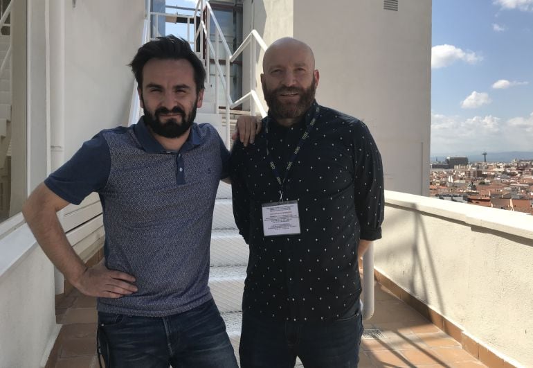 Cristóbal Garrido e Iván Escobar, en la terraza de los estudios de la Cadena SER en Madrid