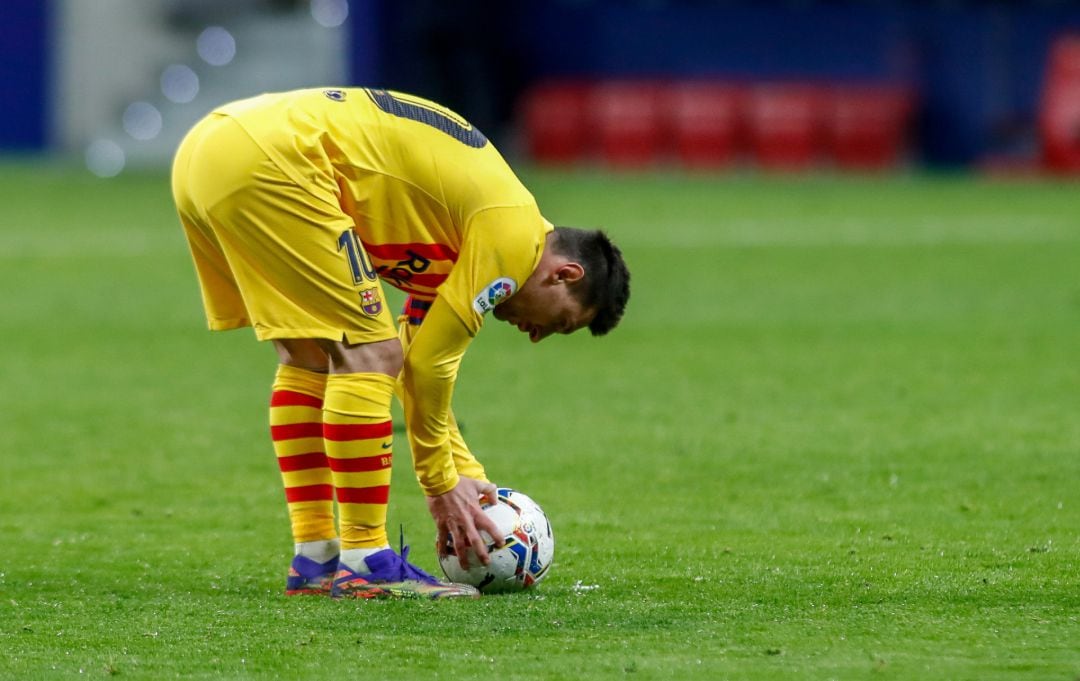 Leo Messi, en el partido de Liga ante el Atlético de Madrid.