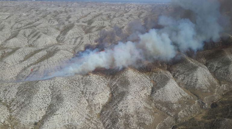 El incendio está afectando a monte bajo y matorral