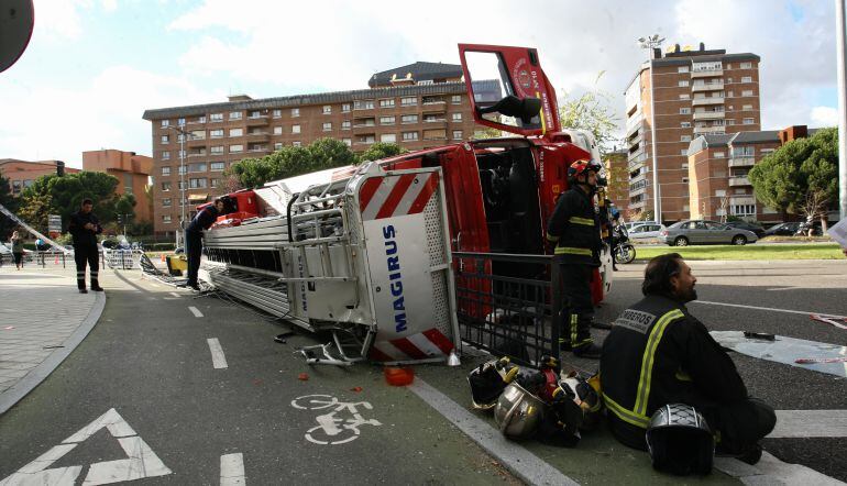 El camión siniestrado en la Avenida de Salamanca hace dos años
