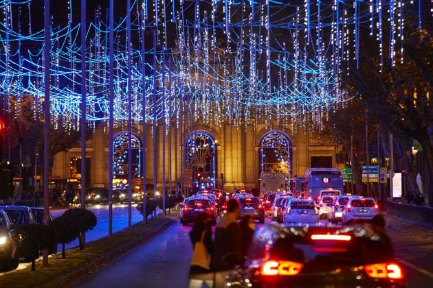 Madrid, con la iluminación navideña.