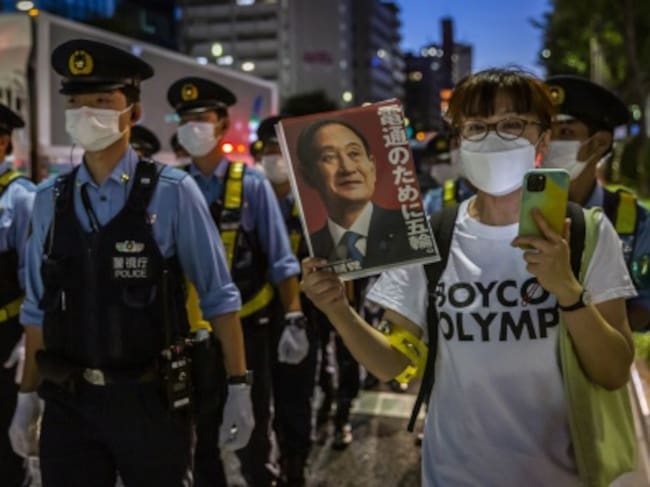 Manifestación contra los Juegos Olímpicos de Tokio 2020