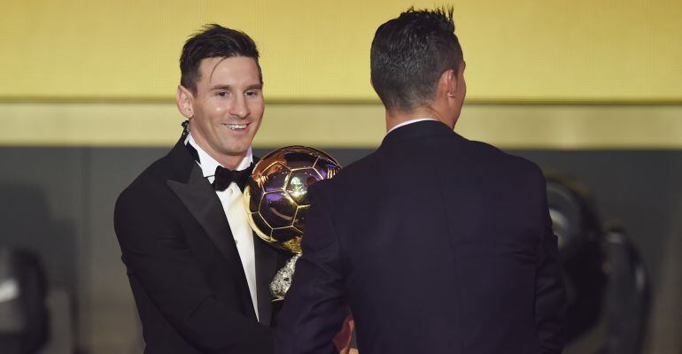 Messi y Cristiano, durante una de las últimas galas del Balón de Oro