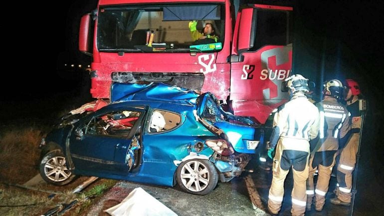 Accidente mortal registrado el pasado 4 de noviembre de 2017 en Pina de Ebro (Zaragoza) 