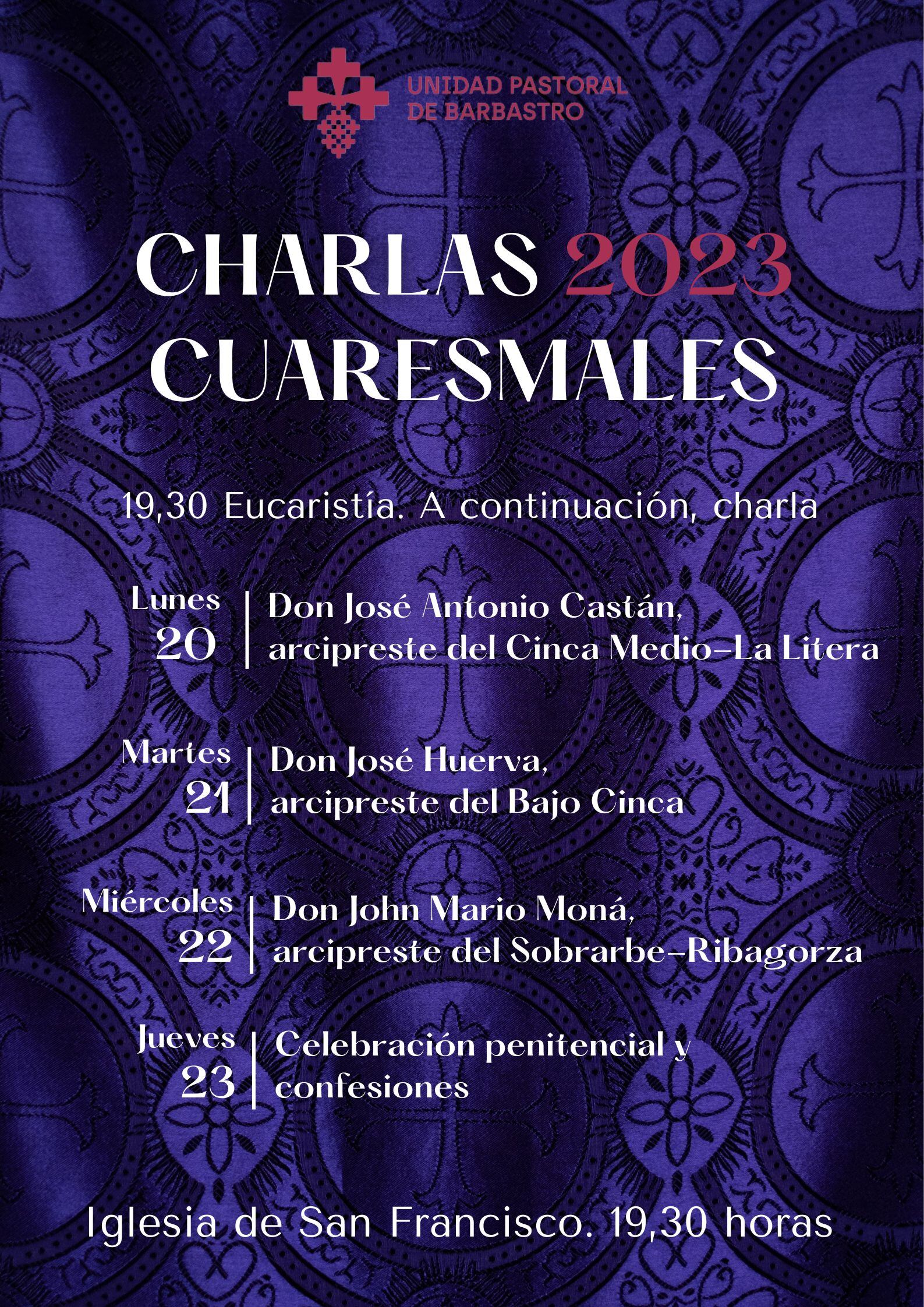 Agenda cuaresmal de la Unidad Pastoral de Barbastro 2023