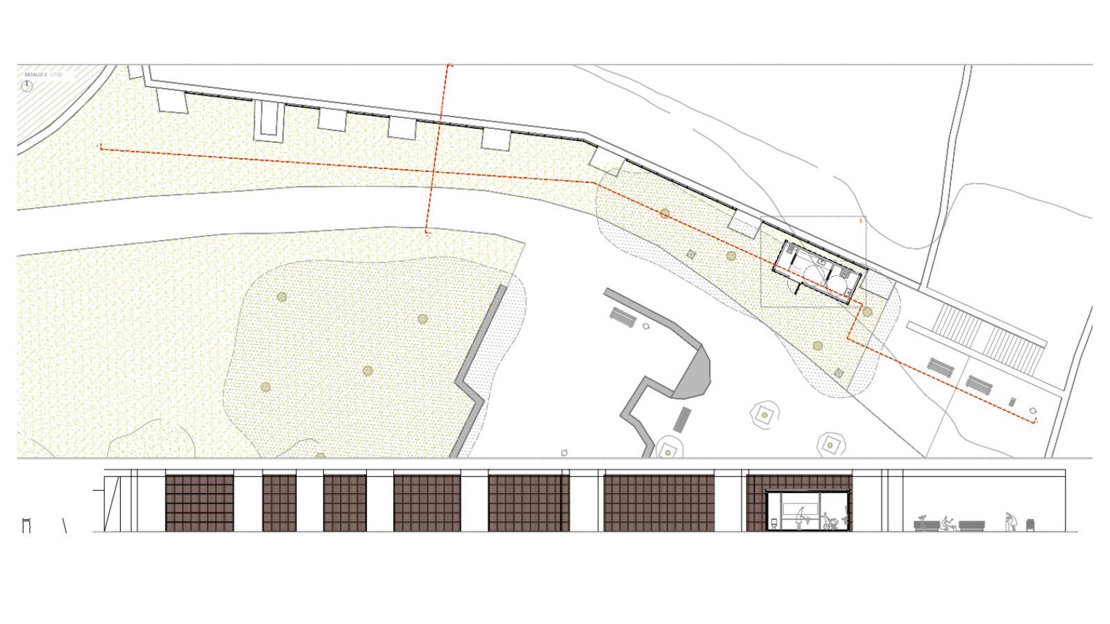 Imagen de los nuevos baños públicos que se construirán junto a la Plaza de la casa del Diamantista