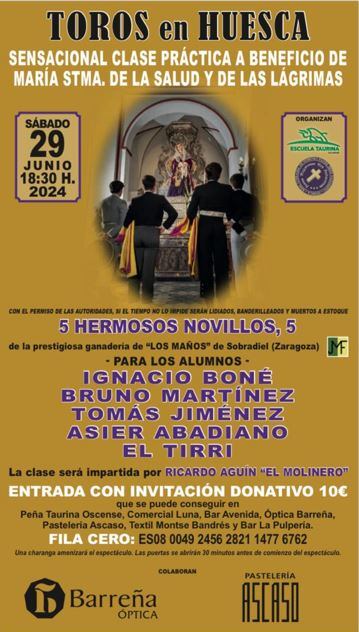 Cartel anunciador del festejo que tendrá lugar en Huesca