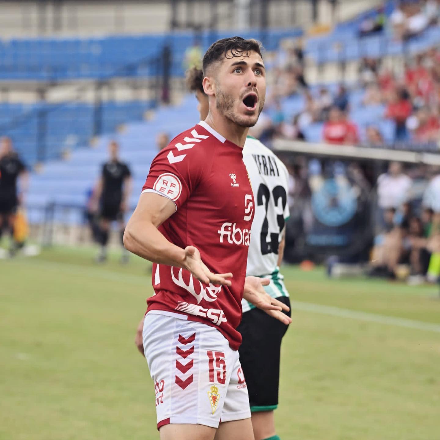 Julio Gracia en la semifinal del playoff entre el Real Murcia y el Rayo Cantabria