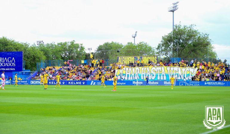 Parte del campo del Alcorcón durante un encuentro