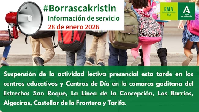 Suspensión de las clases en el Campo de Gibraltar esta tarde