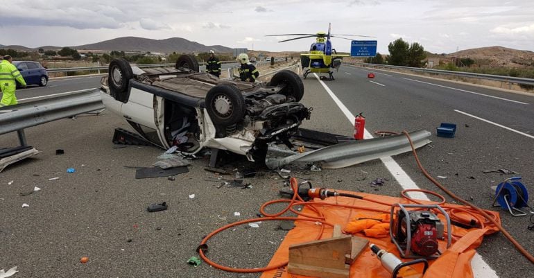 Imagen del accidente en la autovía