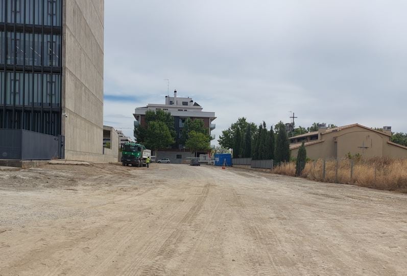 El nuevo aparcamiento se ubica junto al Palacio de Justicia de Huesca