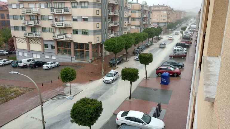 Calle inundada en Cuéllar