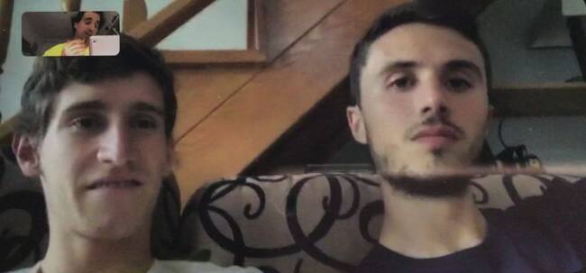 Aihen Muñoz y Ander Guevara durante la entrevista por videoconferencia