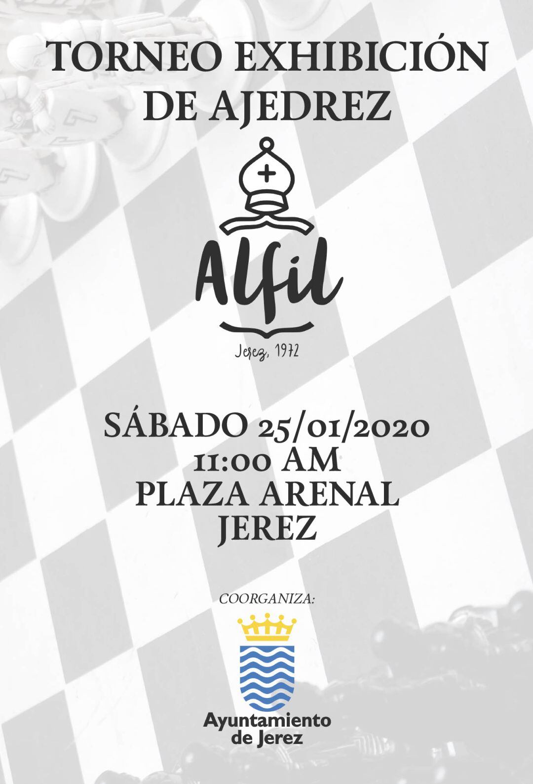 Cartel del Torneo de Ajedrez que se celebrará el sábado 