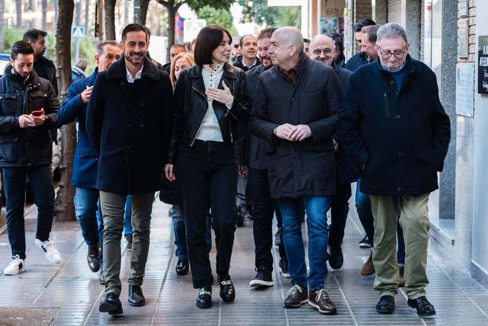 Diana Morant junto a Alejandro Soler y Carlos Fernández Bielsa este sábado en Torrent.