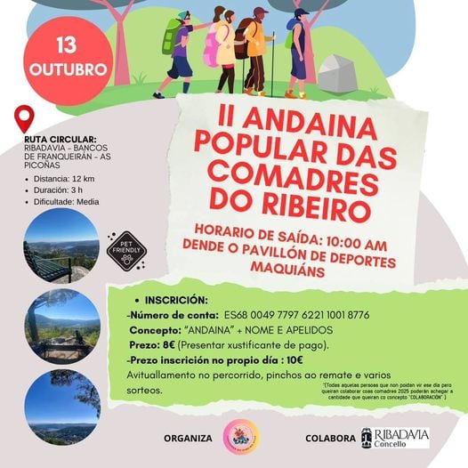 Cartaz da II Andaina Popular das Comadres de O Ribeiro.