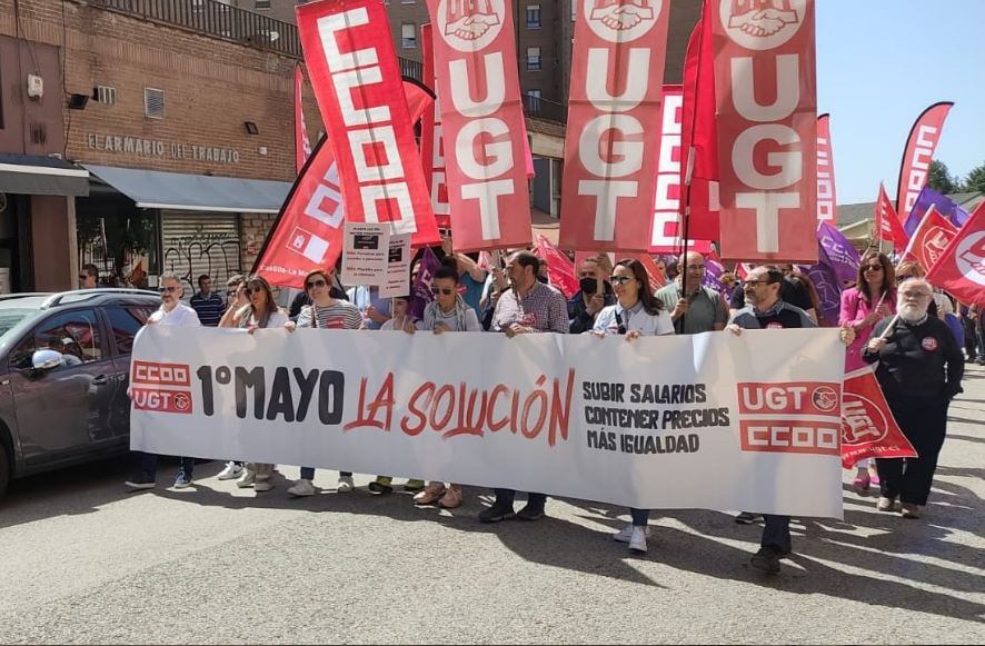 Cabecera de la manifestación del 1º de Mayo en Cuenca.