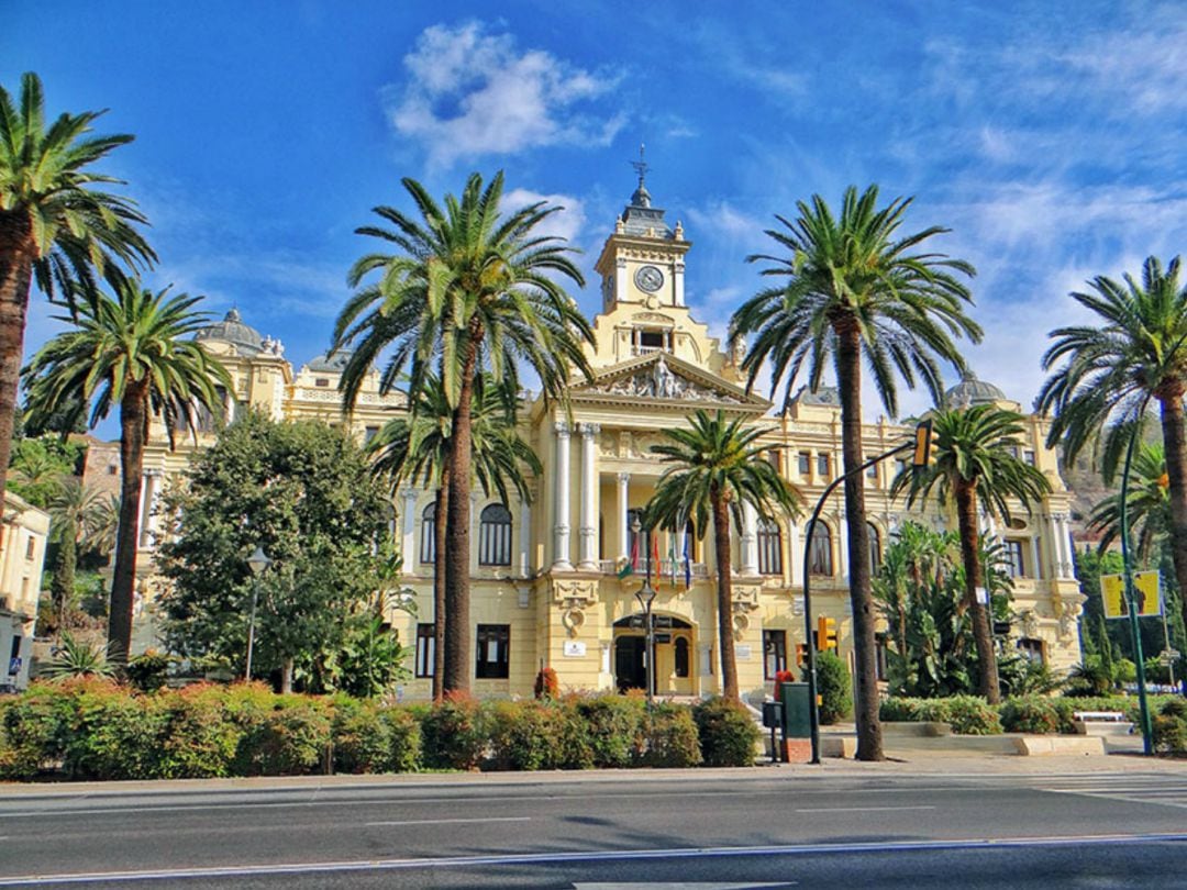 Fachada principal del Ayuntamiento de Málaga