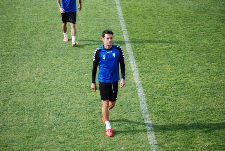 Mantecón durante un entrenamiento 