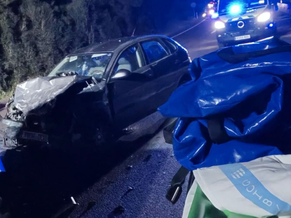 Dos homes ferits greus, un d'ells a l'UCI, en un xoc frontal a la carretera general