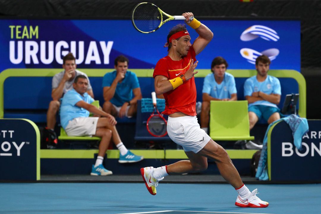 Nadal, en acción contra Cuevas