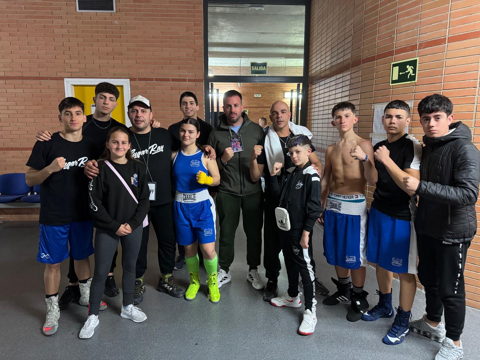 Boxeadores del Club Sugar Ray Jaén en el II Torneo Internacional Enrique Soria de Madrid.