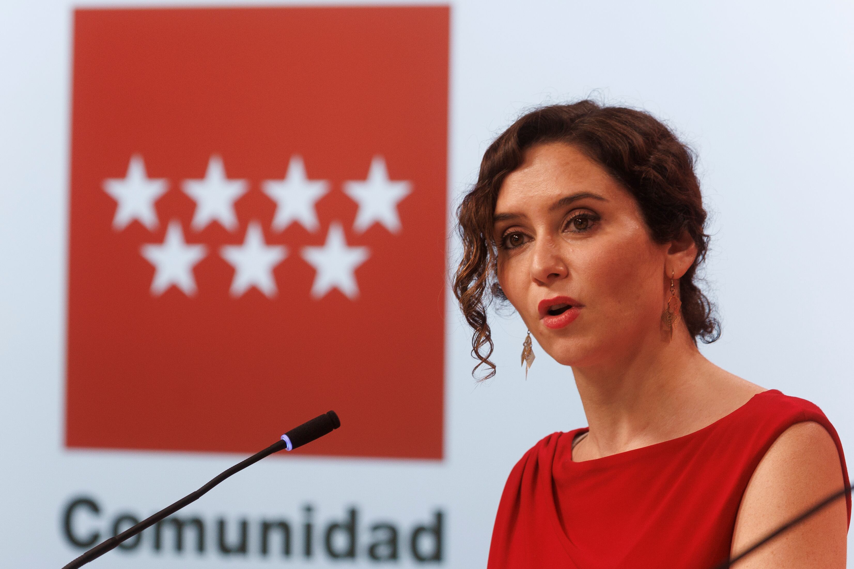 La Presidenta de la Comunidad de Madrid, Isabel Díaz Ayuso, en rueda de prensa