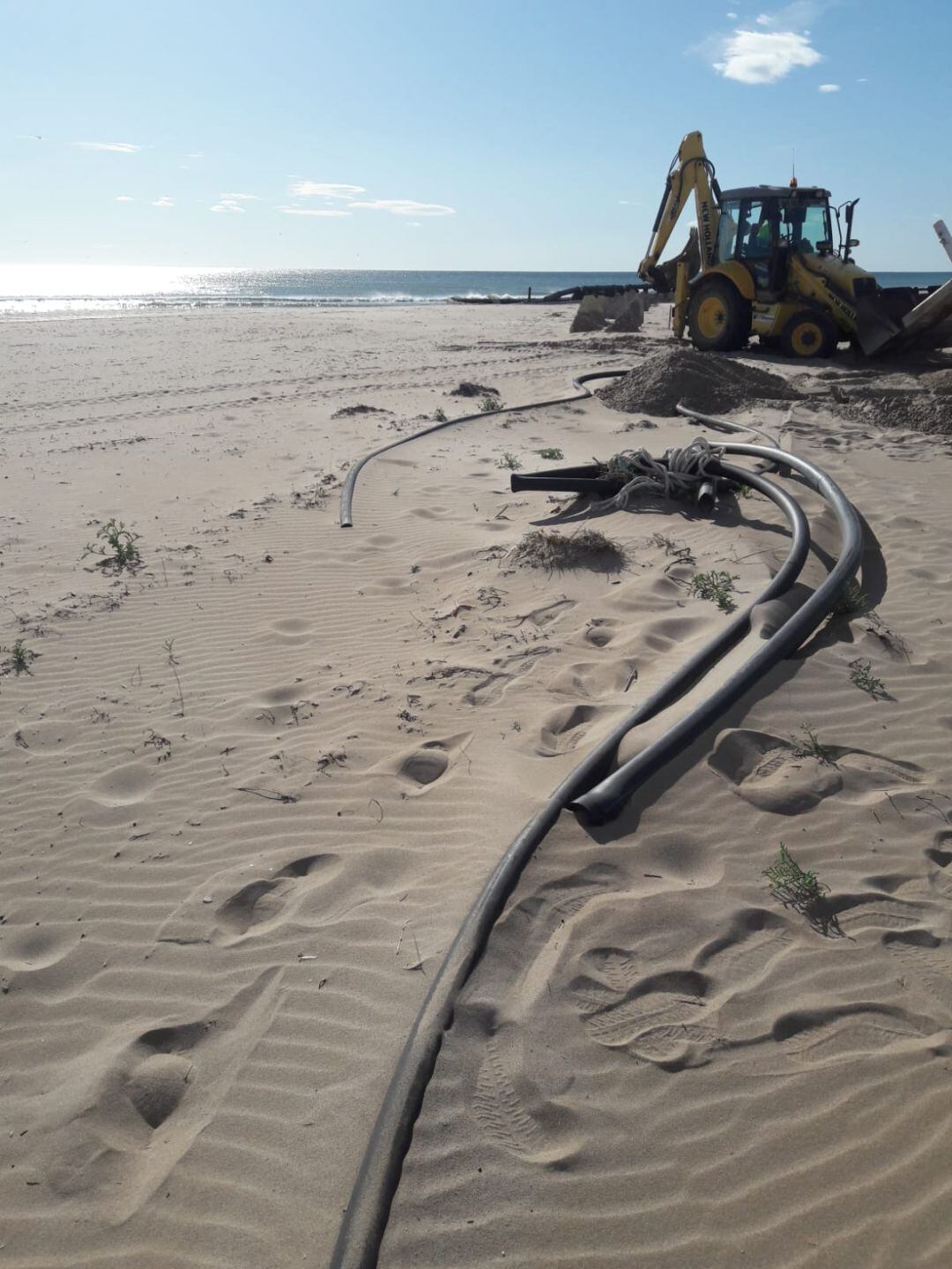 Avanzan los trabajos de reparación de las playas afectadas por el temporal Gloria