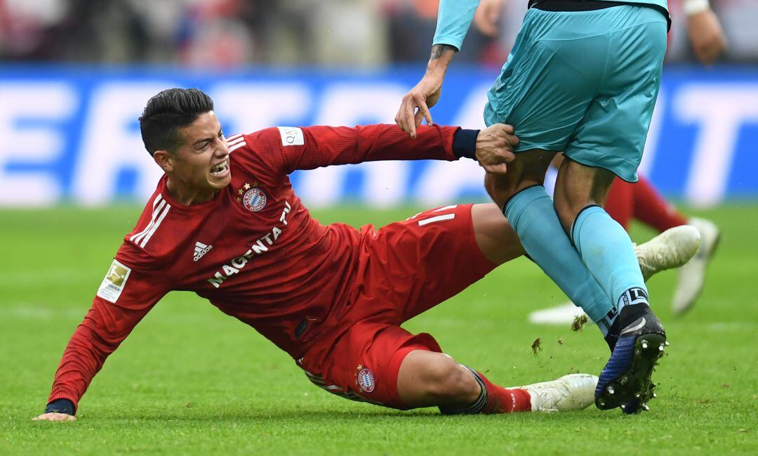 James Rodríguez, en un partido con el Bayern.