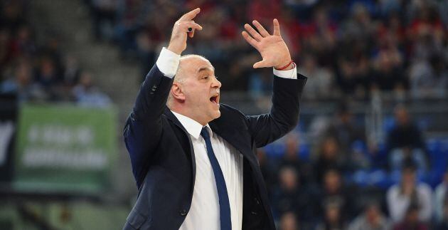 Pablo Laso, durante el encuentro ante Morabanc