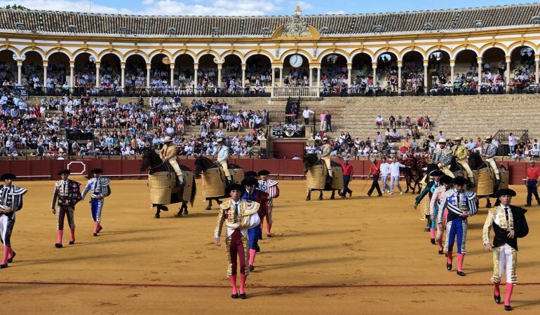 Paseíllo del festejo celebrado en la Real Maestranza el pasado día del Corpus