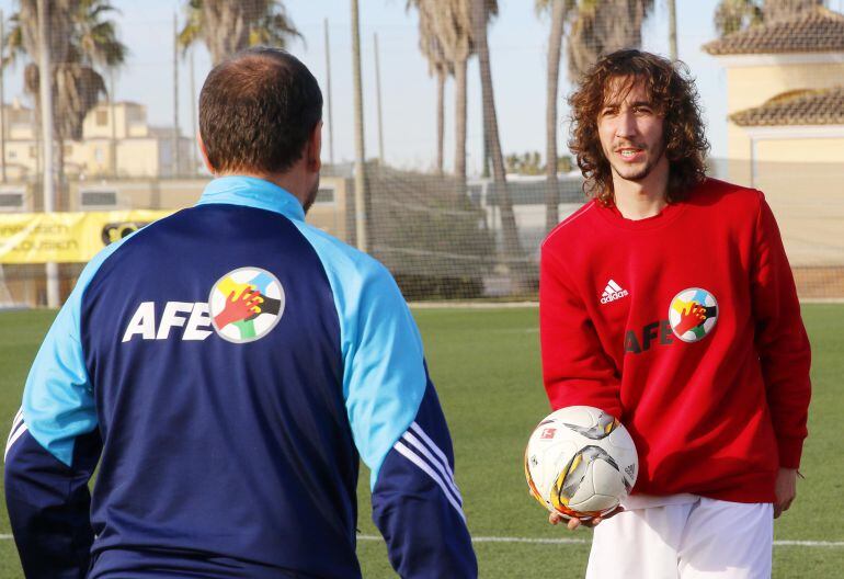 Javi Barrio ejercitándose durante las sesiones AFE