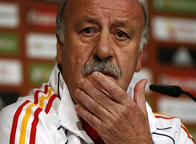 Del Bosque, durante la rueda de prensa