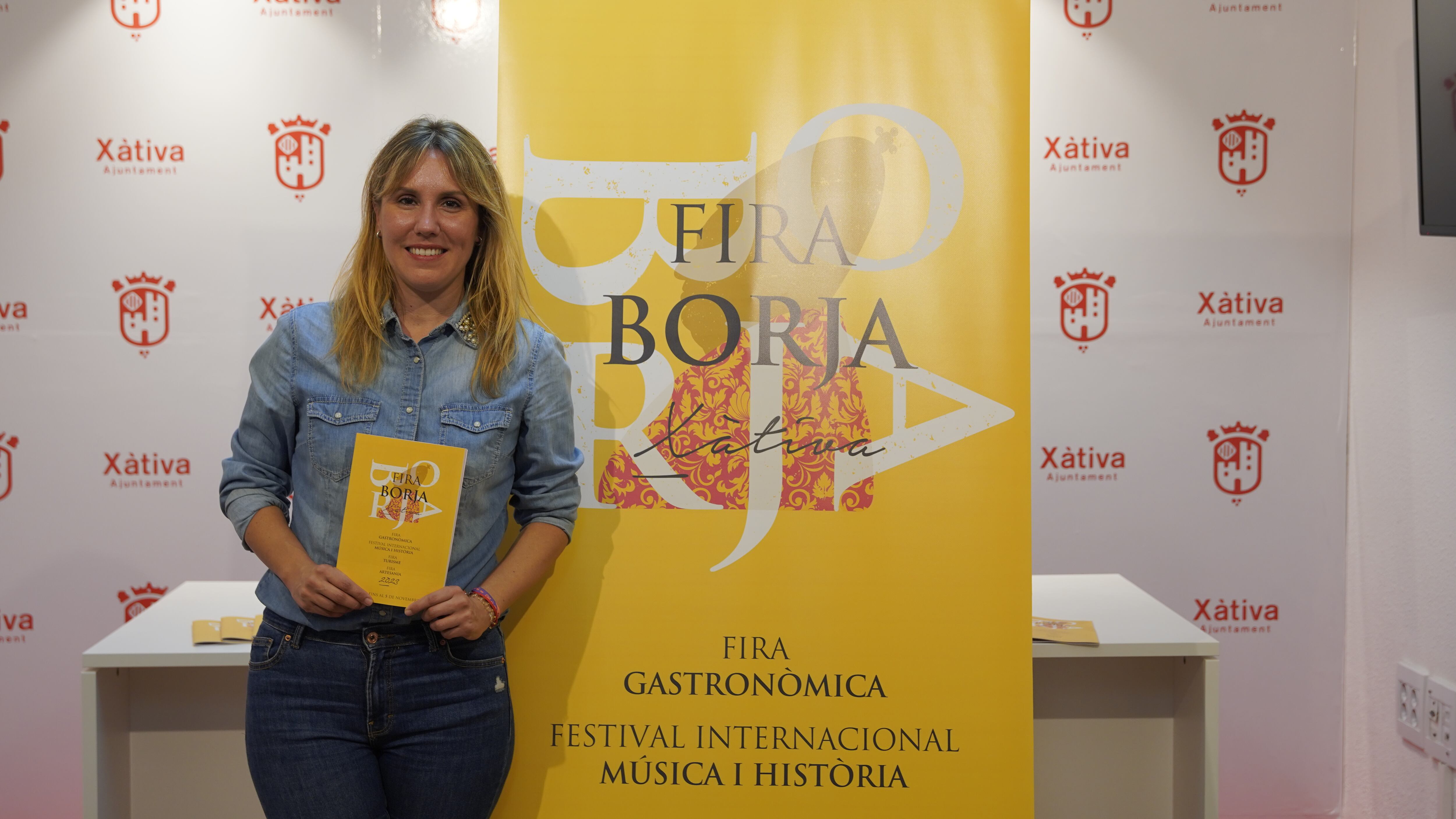 La concejala Raquel Caballero en la presentación de la Fira Borja de 2023