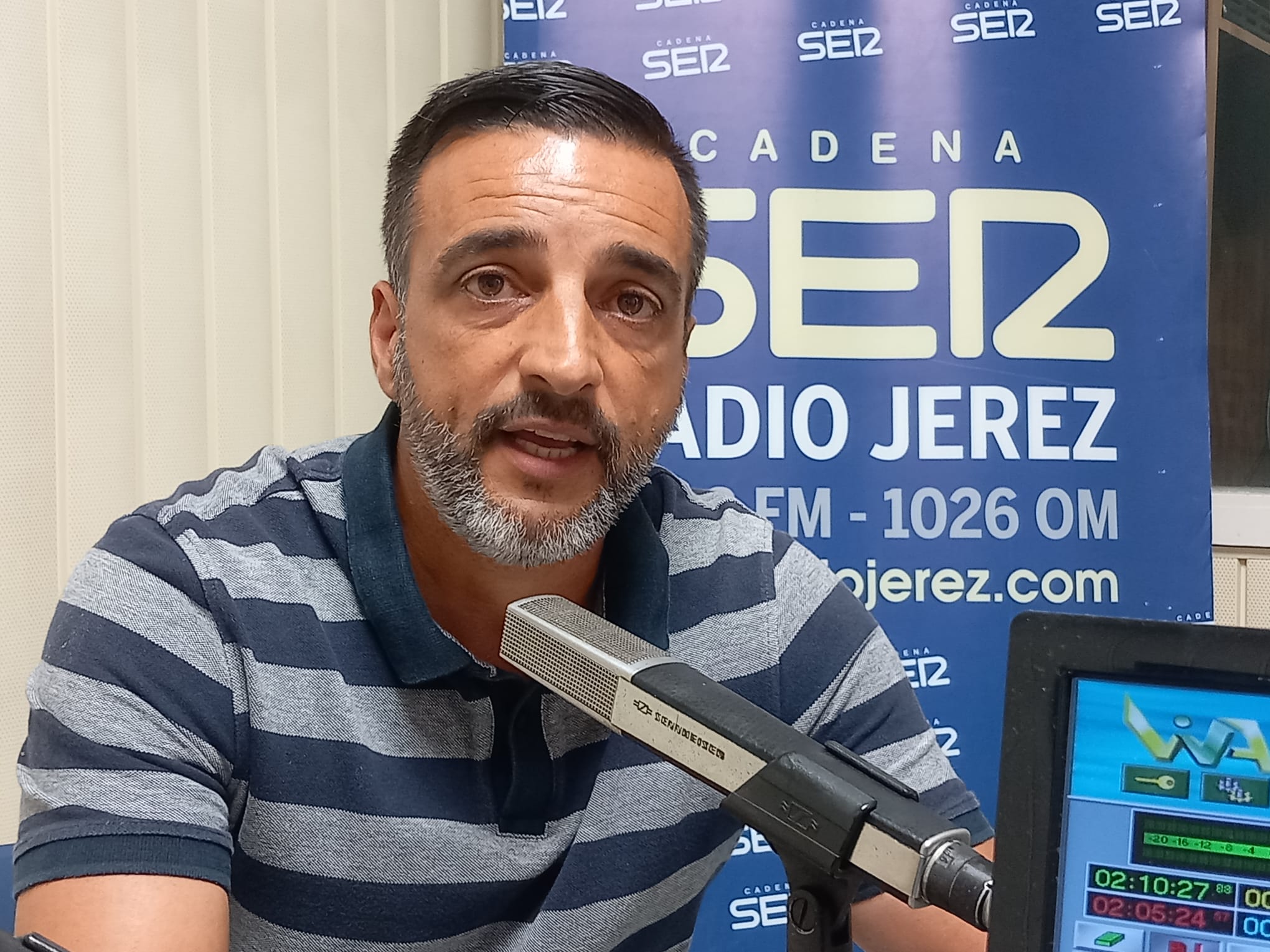 José Antonio Díaz, portavoz del Grupo Municipal Socialista, durante una entrevista en Radio Jerez