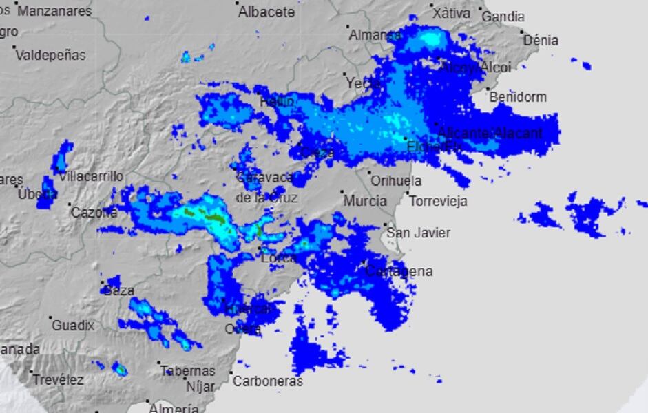 La Región de Murcia en aviso amarillo por lluvias