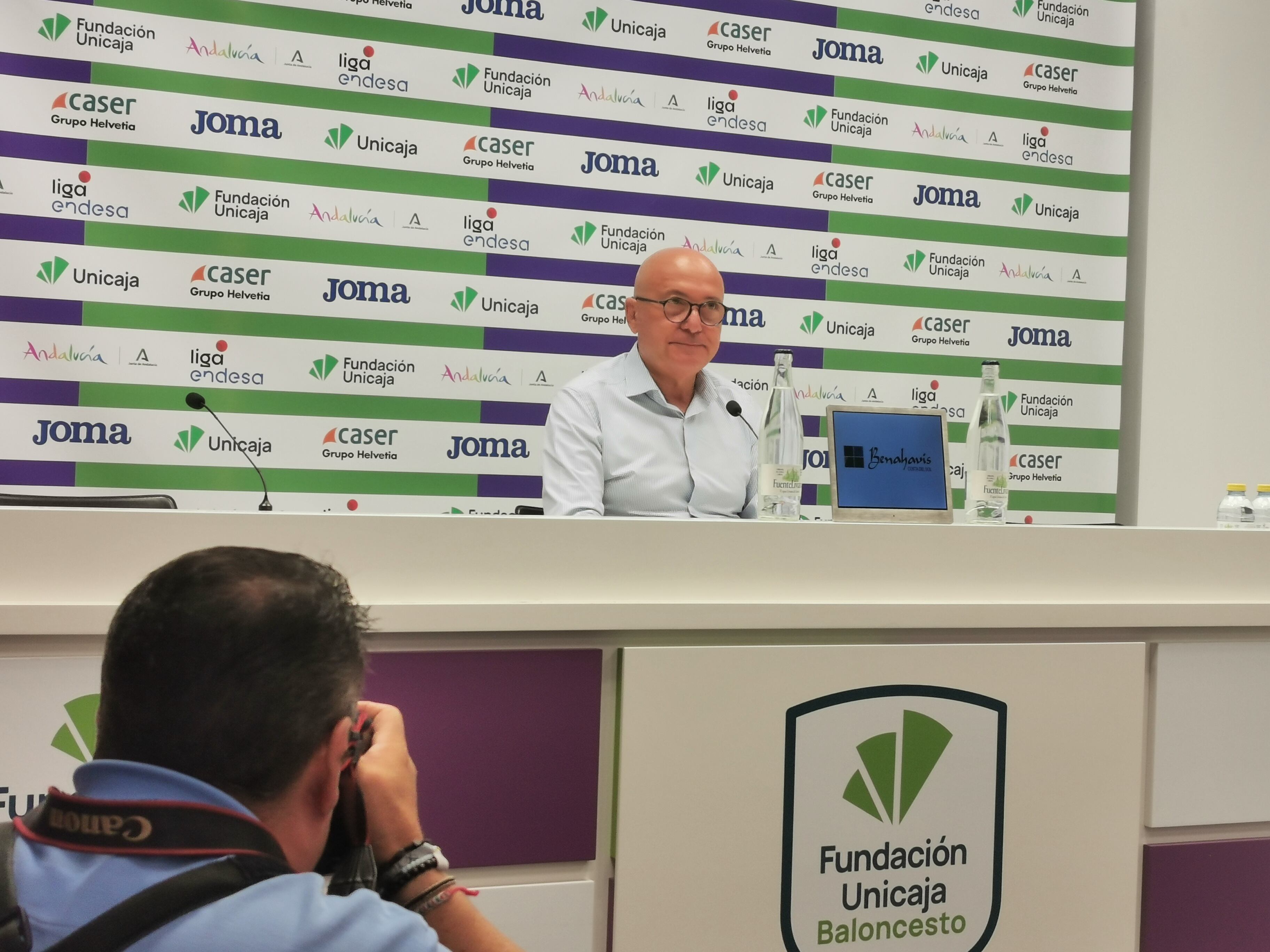 Antonio Jesús López Nieto, en la sala de prensa del Martín Carpena