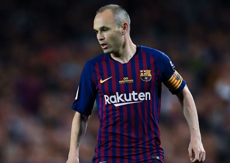 Iniesta durante el partido contra la Real Sociedad. 