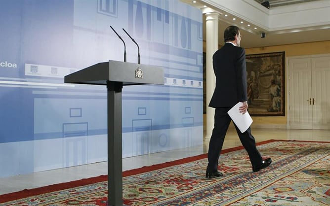 Mariano Rajoy se aleja del atril tras dar a conocer su lista de ministros